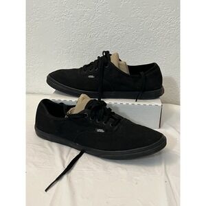 VANS TB4R Unisex Black Canvas Shoes Skate Sneakers Mens 8.5 Womens 10 Low Top